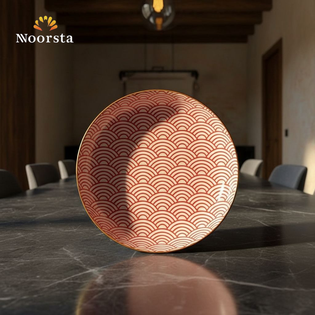 طبق بورسلين عميق حفر بارز - Authentic Embossed Porcelain Deep Plate - Noorsta