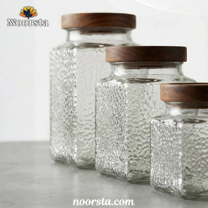 Hammered Glass Storage Jar