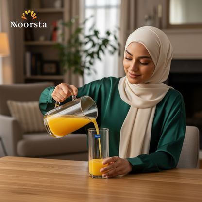 طقم كاسات زجاج اوشن بيراميد شيك للعصير والمية - Modern Ocean Pyramid Glass Tumbler Set - Noorsta