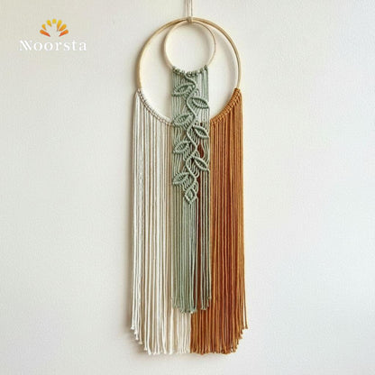 مكرمية حائط هاند ميد بوهيمي - Authentic Handmade Macrame Wall Hanging - Noorsta