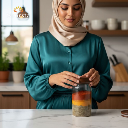 برطمانات بهارات زجاج شيك لتنظيم المطبخ - Minimalist airtight glass storage jars with wooden lids for pantry organization - Noorsta