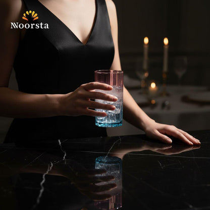 Celestial Ombré Ribbed Glass Tumbler Set - 6 Pieces