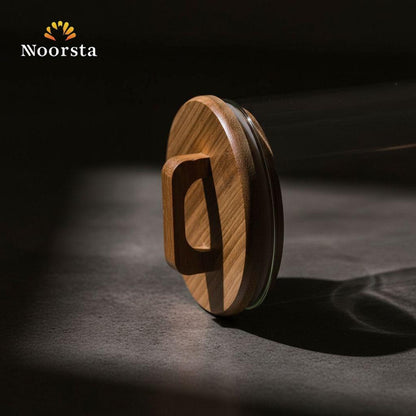 Nordic Clarity Glass Canister with Handcrafted Wooden Handle Lid