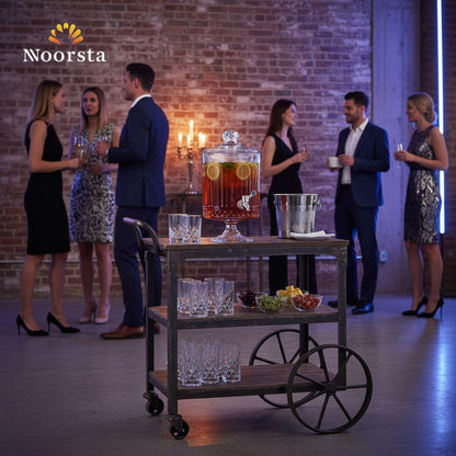 موزع مشروبات كريستال تراثي فاخر مع قاعدة وصنبور كروم