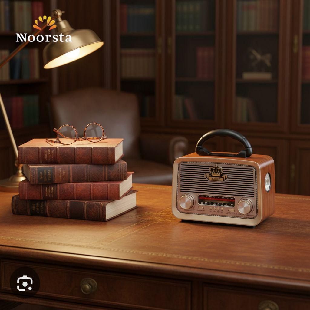 The Golden Era: Vintage Wood-Grain Bluetooth Radio & Speaker