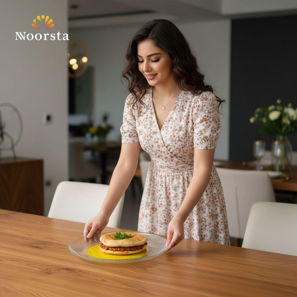 سيرفيس تقديم زجاج شيك للضيوف - Elegant Textured Glass Serving Platter - Noorsta