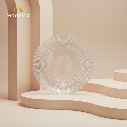 Radiant Geometric Crystal-Glass Dessert Plate