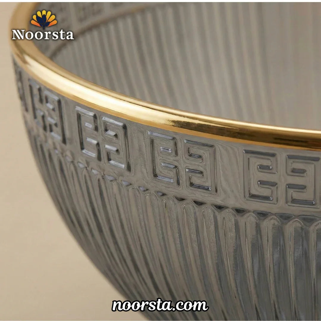Smoked Grey Grecian Gold Serving Set