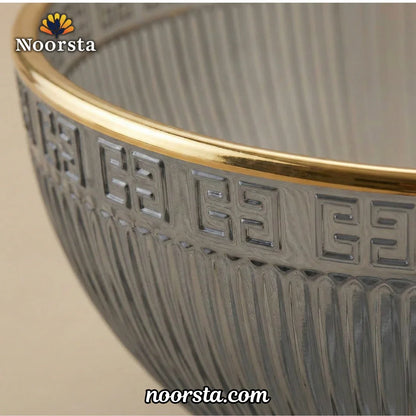 Smoked Grey Grecian Gold Serving Set