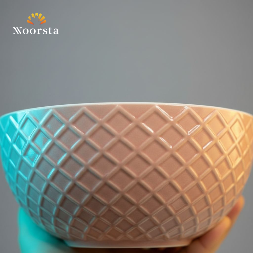 بولة بورسلين شيك للشوربة والسلطة - Elegant Textured Porcelain Serving Bowl - Noorsta