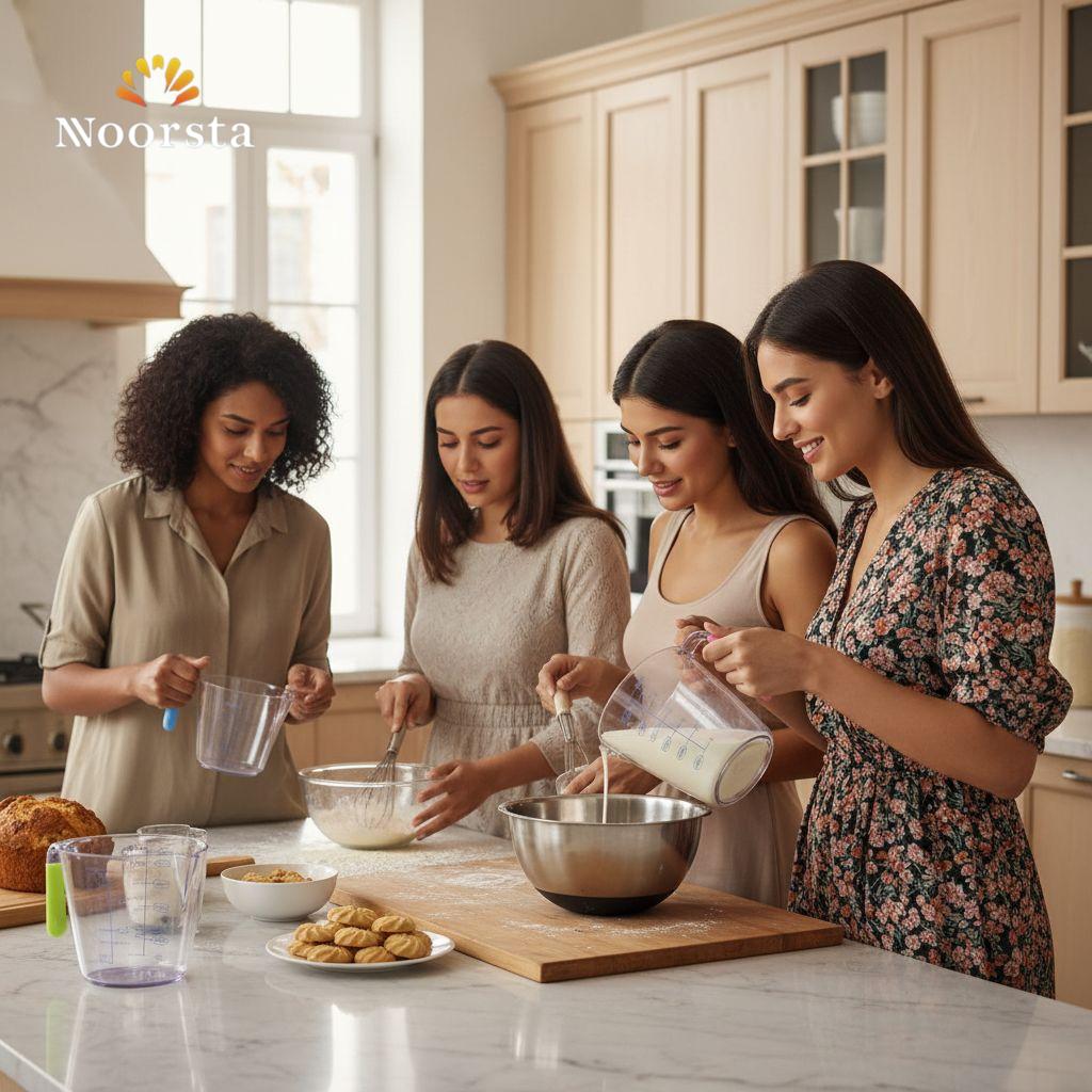 طقم دورق معيار أكريليك 3 قطع بيد سيليكون ملونة - Precision 3-Piece Acrylic Measuring Jug Set - Noorsta