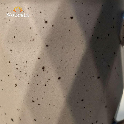 Nordic Faceted Speckled Stoneware Mug - Earthy Taupe