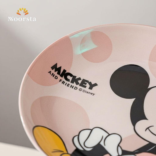 طبق ديزني بورسلين شيك للأطفال والكبار - Authentic Disney Porcelain Plate 21cm - Noorsta