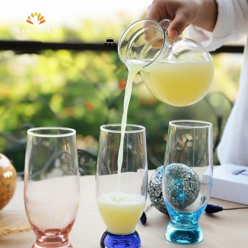 Taj Luminous Crystal-Base Highball Glass Set - 3 Pieces