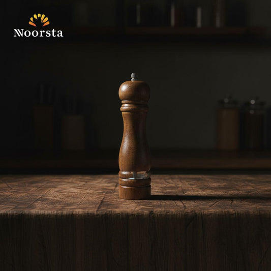 مطحنة فلفل خشب صلب شيك جدا للمطبخ - Authentic Solid Wood Manual Pepper Grinder - Noorsta