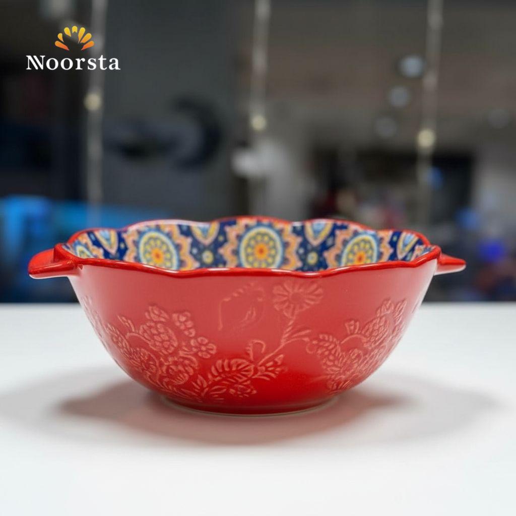 بولة بورسلين أندلسي تحفة للتقديم - Authentic Andalusian Porcelain Serving Bowl - Noorsta