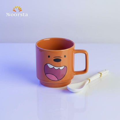 طقم مجات الدببة الثلاثة الكيوت - Playful 3-Piece Bear Mug Set - Noorsta