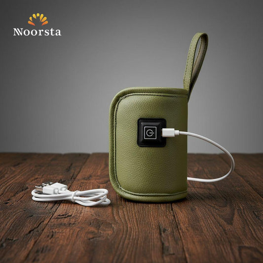 The Voyager Portable USB Bottle Warmer | Premium Leather Edition