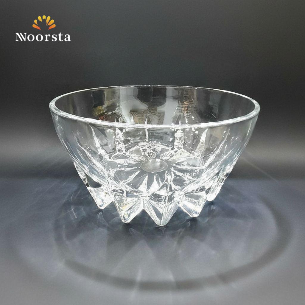 Radiant Starburst Crystal Glass Serving Bowl