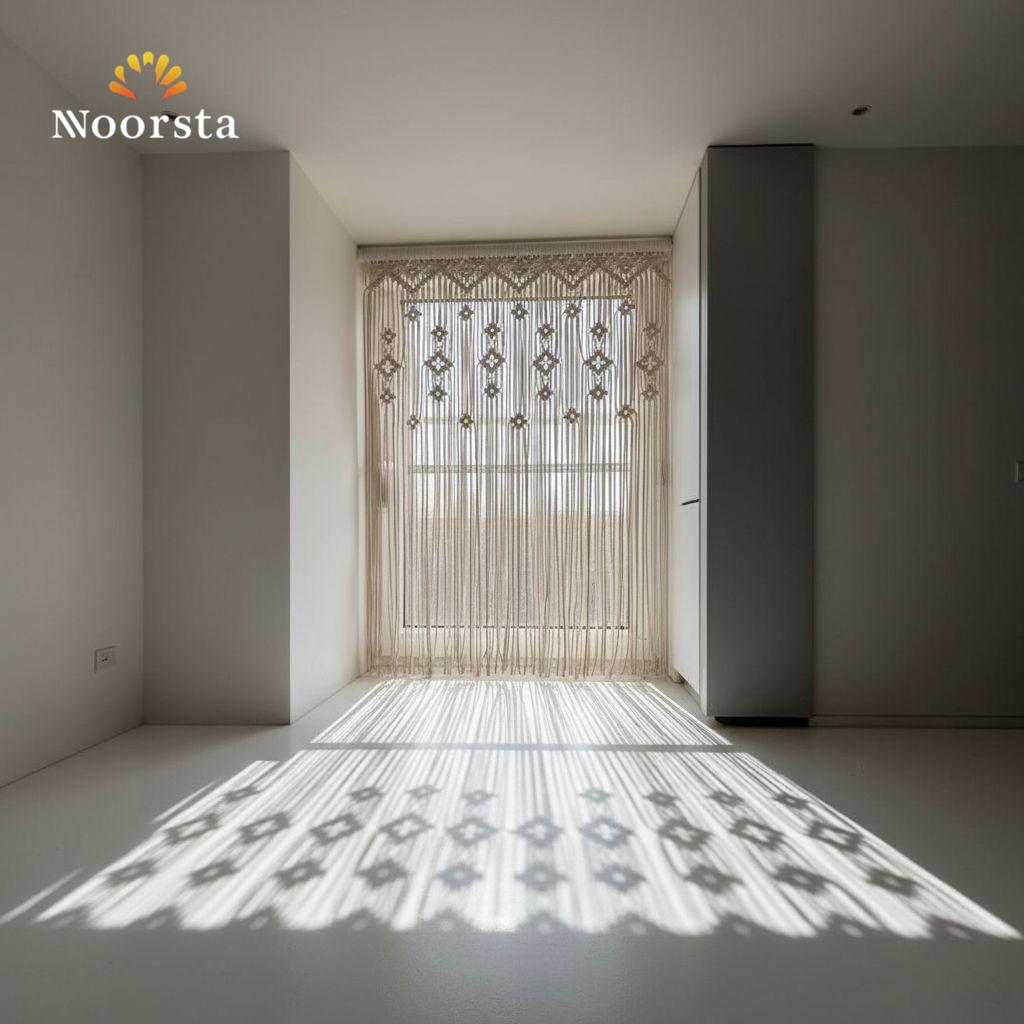 ستارة مكرمية هاند ميد شيك جدا - Artisan Handmade Macrame Window Curtain - Noorsta