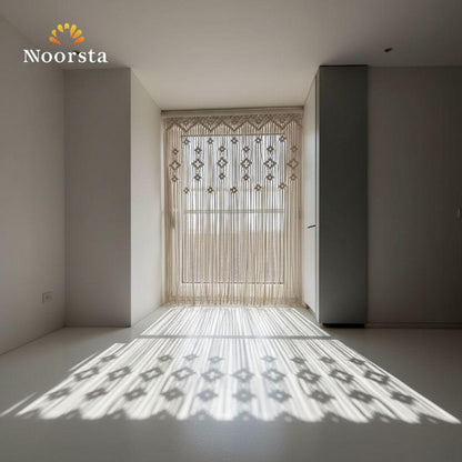 ستارة مكرمية هاند ميد شيك جدا - Artisan Handmade Macrame Window Curtain - Noorsta