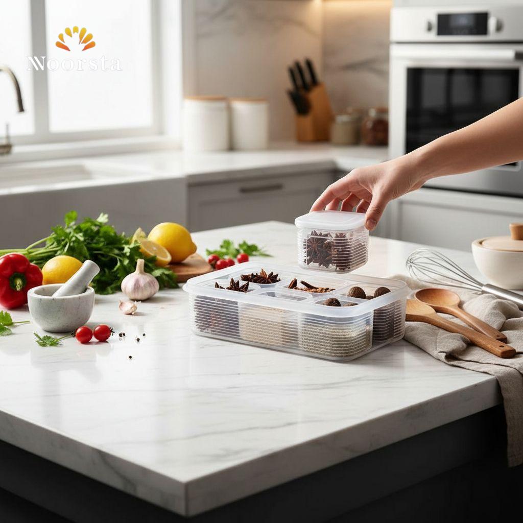 Noorsta™ Crystal Clear Acrylic Drawer Spice Organizer Set