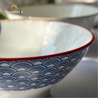 بولة بورسلين عميقة 22 سم للنودلز والسلطة - Authentic Deep Porcelain Bowl 22cm for Noodles and Salad - Noorsta
