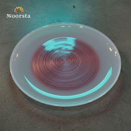 سيرفيس تقديم زجاج شيك للضيوف - Elegant Textured Glass Serving Platter - Noorsta