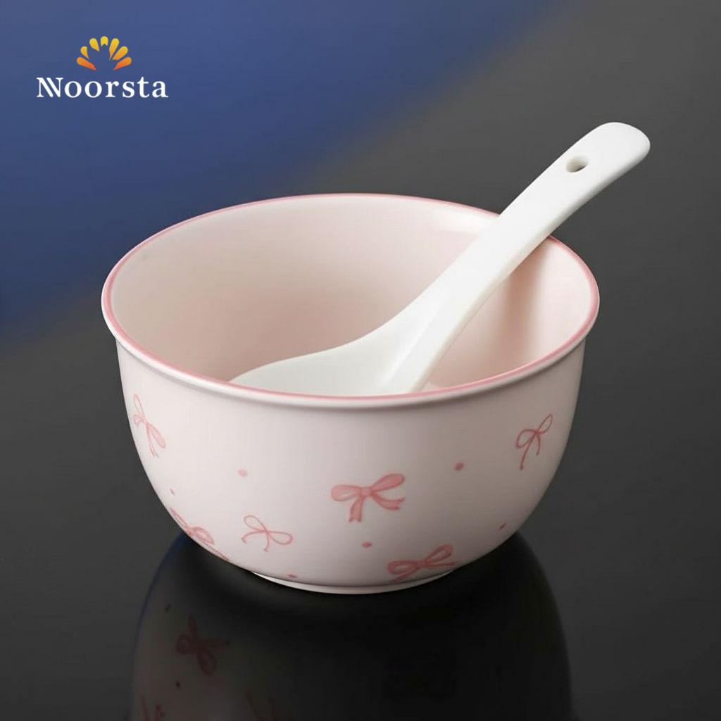 طقم بولات بورسلين تقديم شيك للضيوف - Chic Porcelain Bow Bowl Set - Noorsta