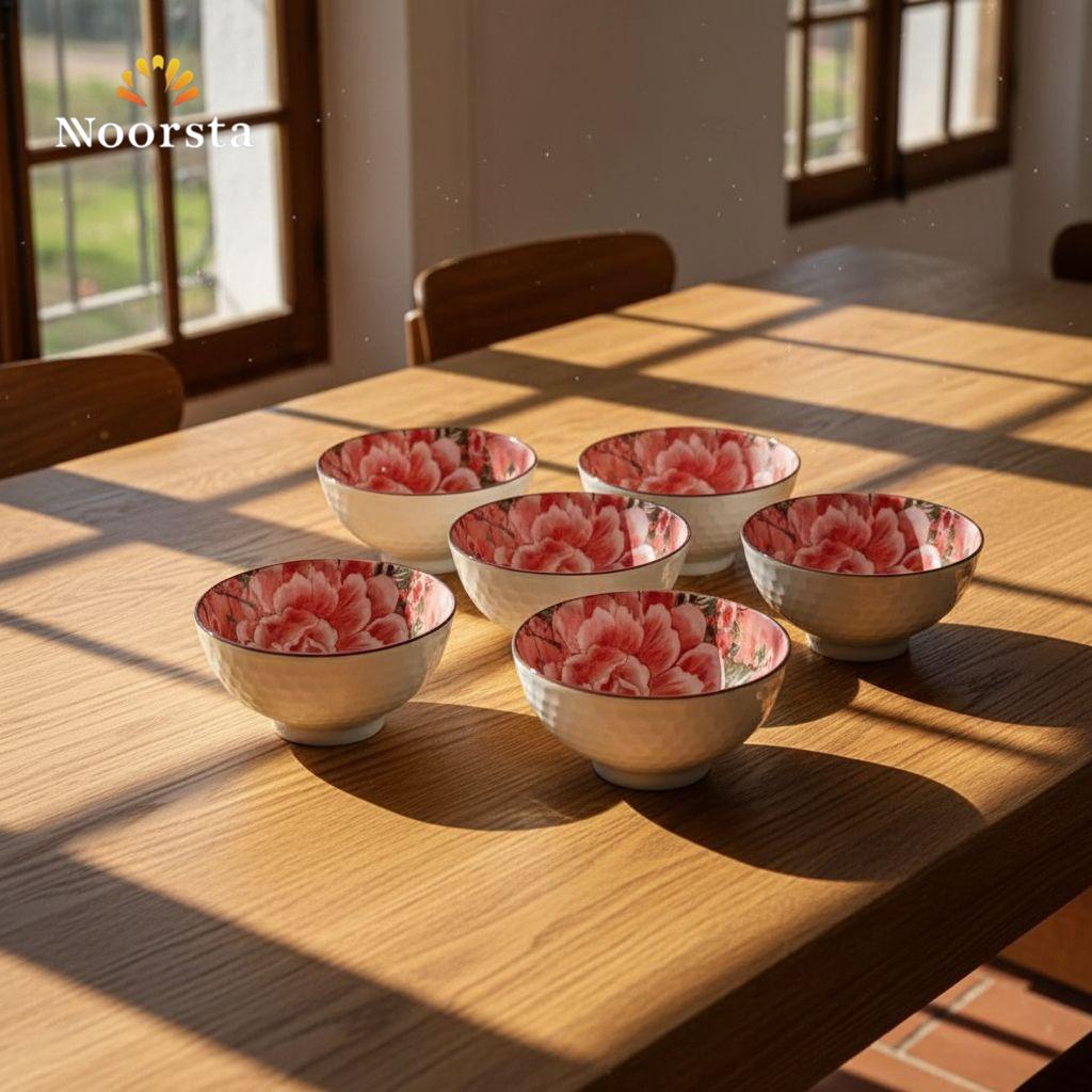 طقم بولات بورسلين أندلسي 6 قطع لتقديم الشوربة والسلطة - Authentic Andalusian Porcelain Bowl Set - Noorsta