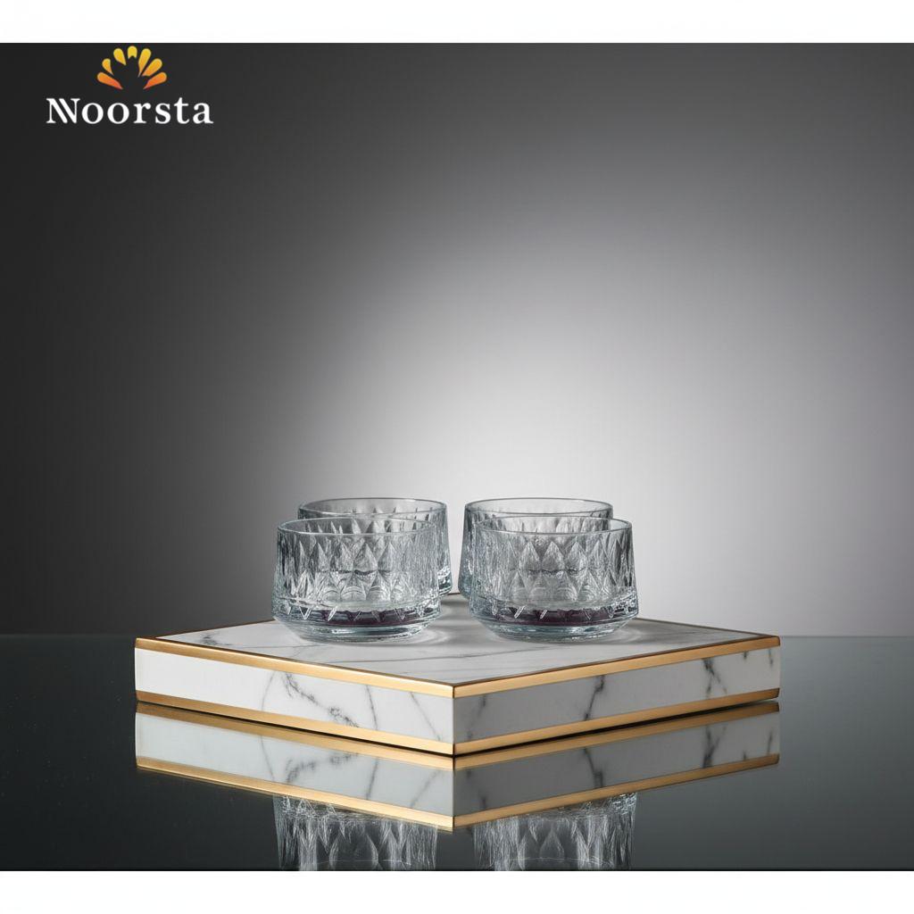 طقم بولات زجاج تركي للتقديمات الشيك - Authentic Pasabahce Turkish Glass Dessert Bowls Set - Noorsta