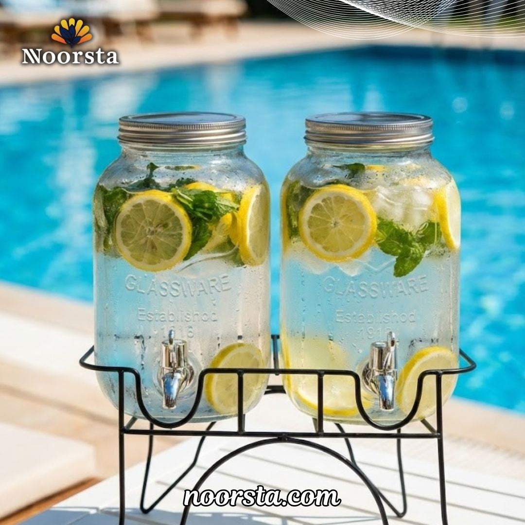 Modern Ribbed Crystal Dispenser Collection