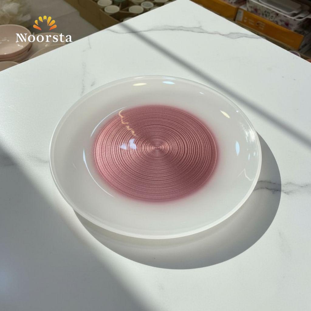 سيرفيس تقديم زجاج شيك للضيوف - Elegant Textured Glass Serving Platter - Noorsta