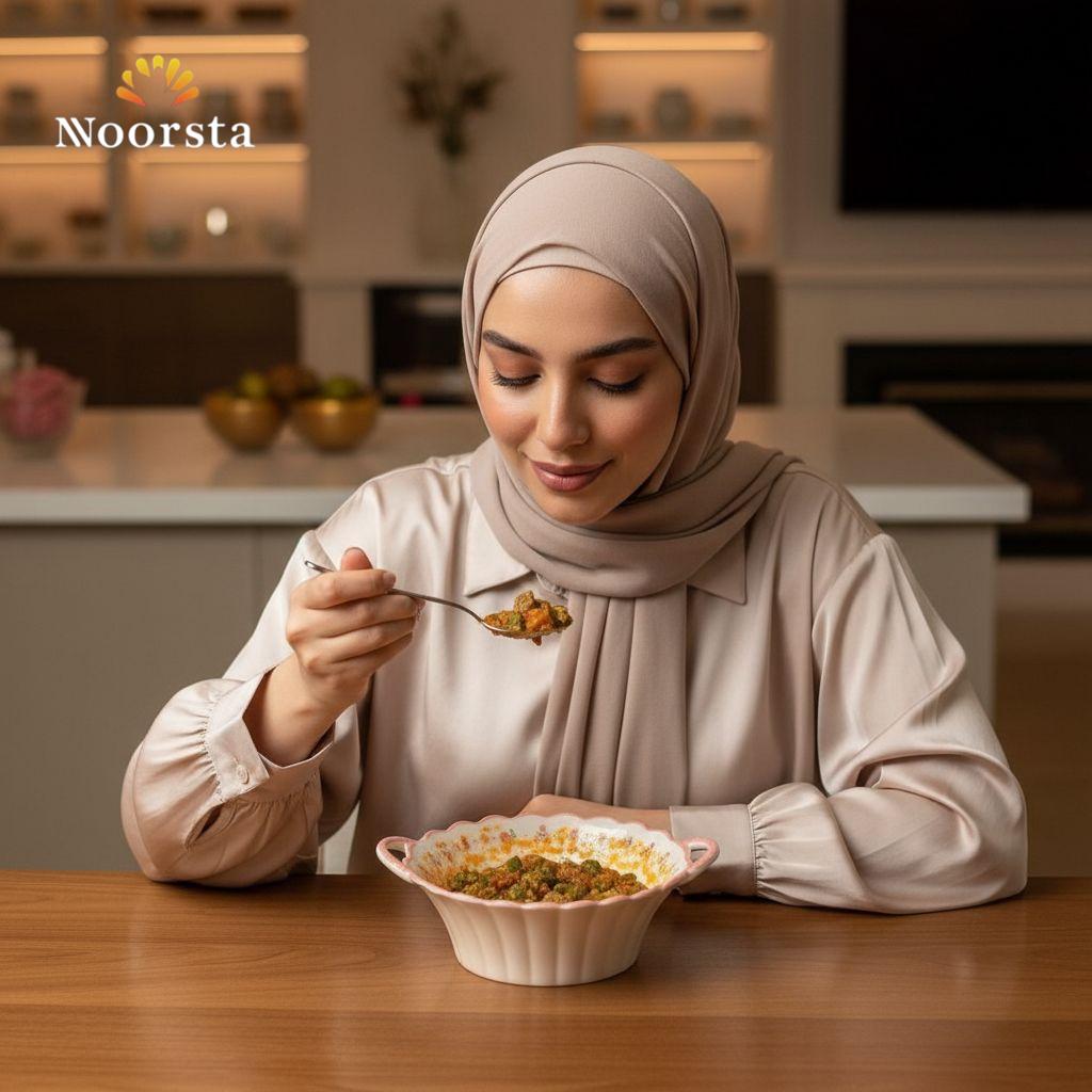 بولة بورسلين غويطة بيدات لتقديم الشوربة والسلطة - Chic Floral Porcelain Deep Bowl with Handles - Noorsta