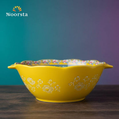 بولة بورسلين أندلسي أصفر شيك جدا - Authentic Yellow Andalusian Porcelain Bowl - Noorsta