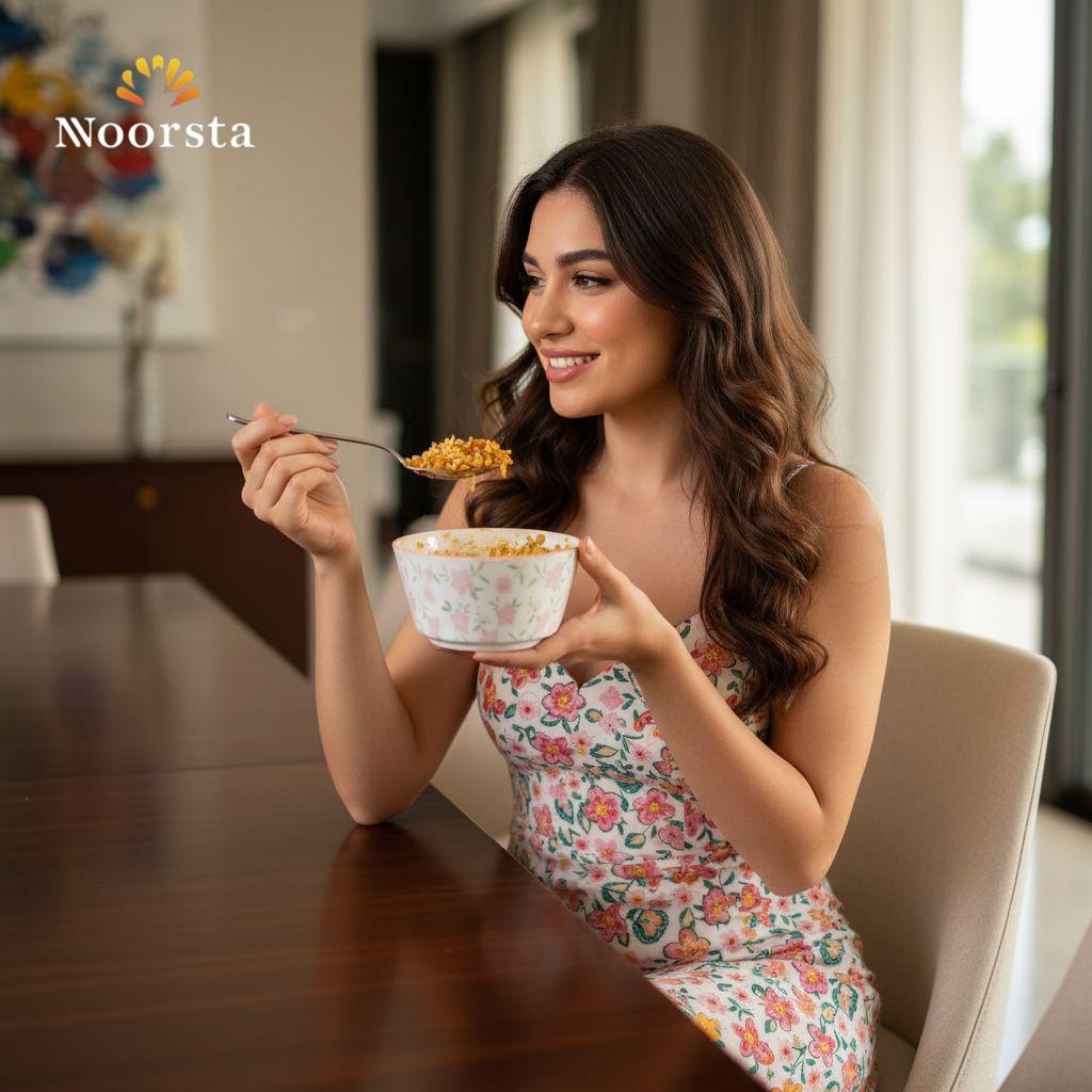 طقم بولات بورسلين شيك للتقديم - Elegant Floral Porcelain Bowls - Noorsta