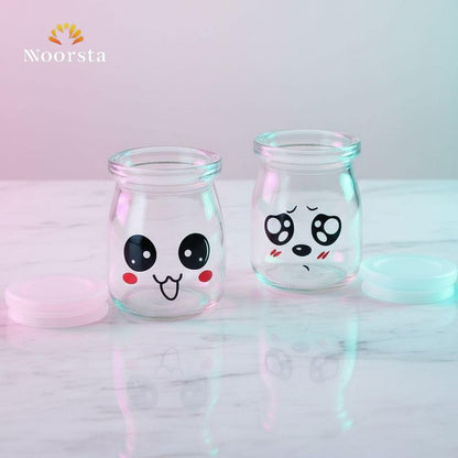 Whimsical Panda Glass Dessert Jar Set