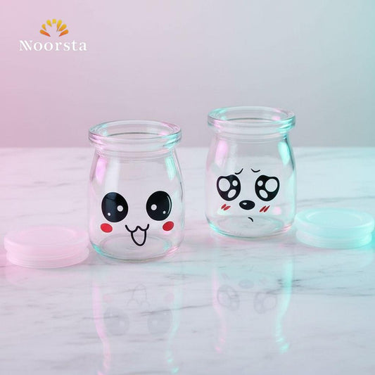 Whimsical Panda Glass Dessert Jar Set
