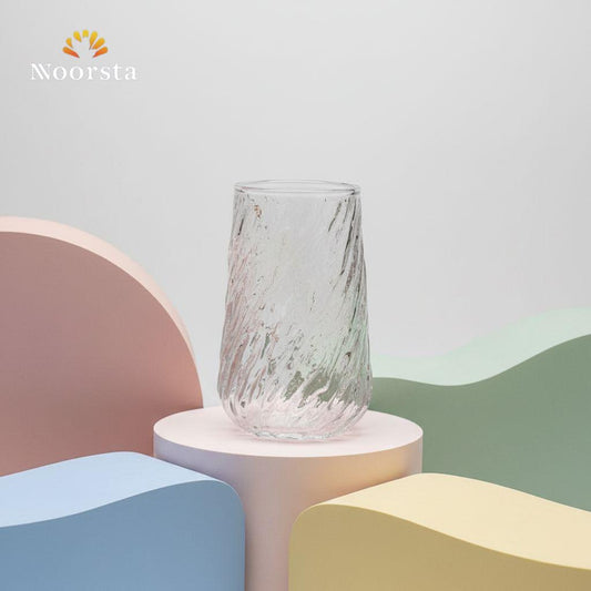 Arctic Ripple Crystal Glass Tumbler - Textured Glacier Design