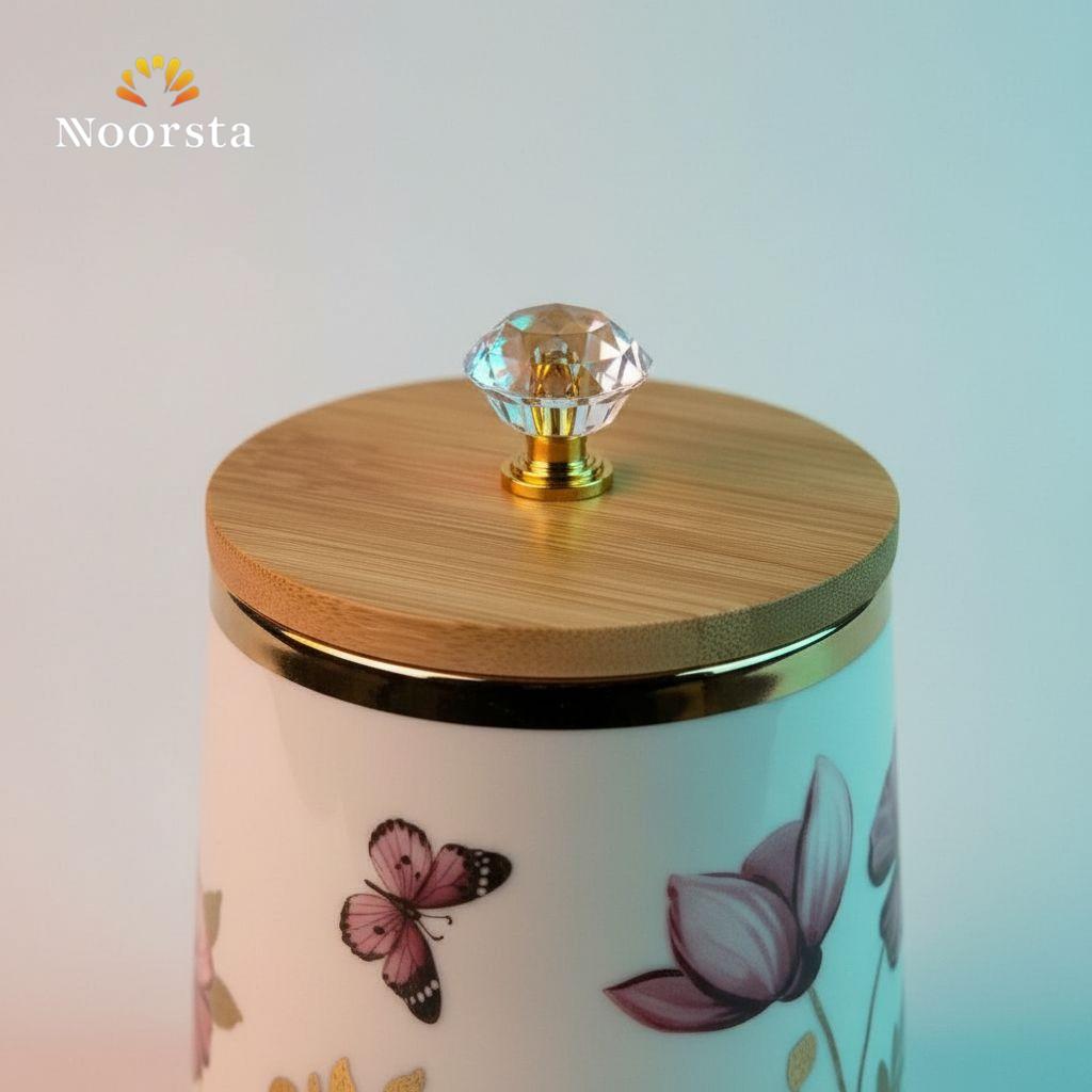 طقم توابل بورسلين 3 قطع شيك جدا - Elegant 3-Piece Porcelain Spice Jar Set - Noorsta