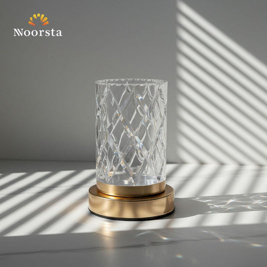 أباجورة وفازة كريستال بتنور بالتاتش - Elegant Crystal Touch Lamp and Vase - Noorsta
