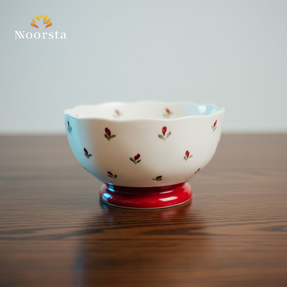 بولة بورسلين شيك للشوربة والسلطة - Elegant Floral Porcelain Serving Bowl - Noorsta