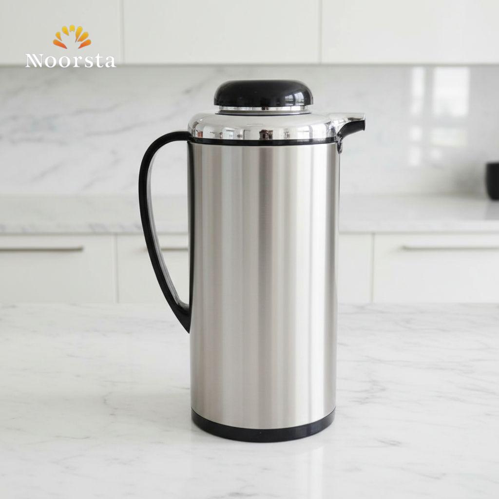 ترمس حراري ستانلس ستيل فاخر - إصدار فضي وأسود