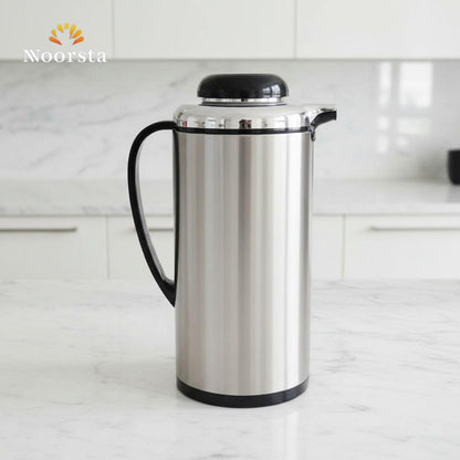 ترمس حراري ستانلس ستيل فاخر - إصدار فضي وأسود