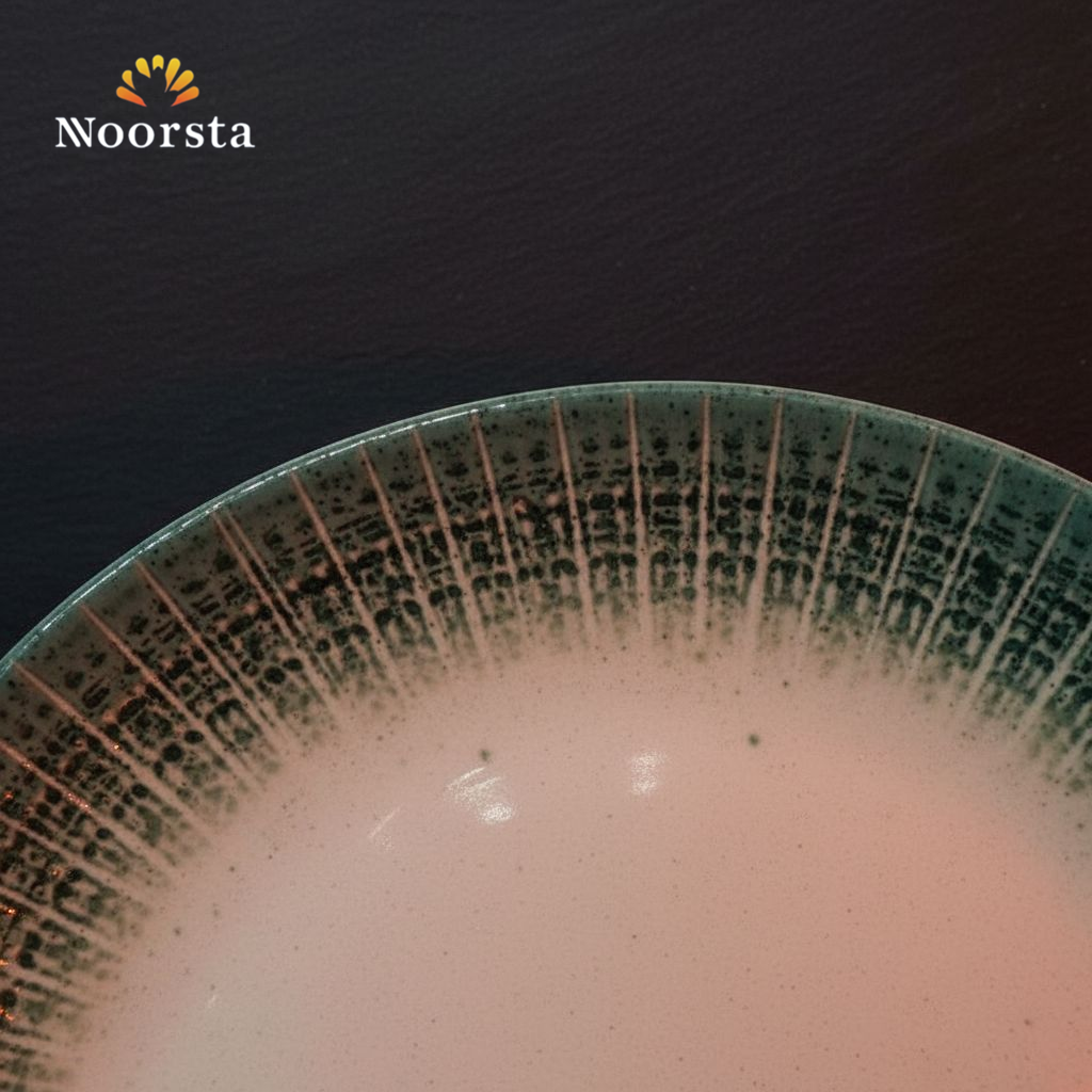 طقم عشاء بورسلين تركي بارز 24 قطعة لجهاز العروسة - Authentic Turkish 3D Embossed Porcelain Dinnerware Set - Noorsta