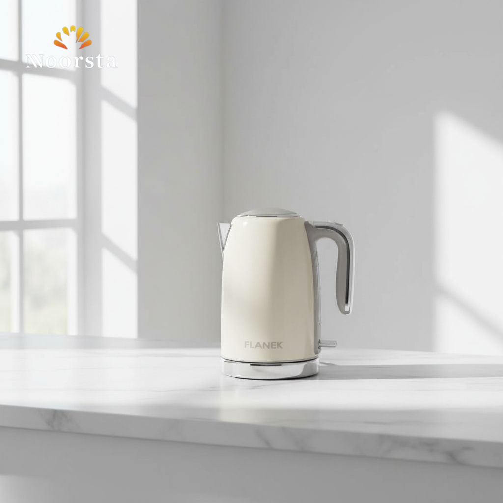 كاتيل فلانيك كريمي شيك للمطبخ - Modern Cream Flanek Electric Kettle 1.7L - Noorsta