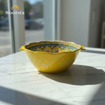بولة بورسلين أندلسي أصفر شيك جدا - Authentic Yellow Andalusian Porcelain Bowl - Noorsta