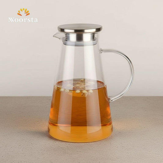 Lumina Borosilicate Glass Pitcher with Stainless Steel Filter Lid