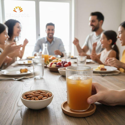 طقم أكواب زجاج مضلع فاخر بحافة ذهبية