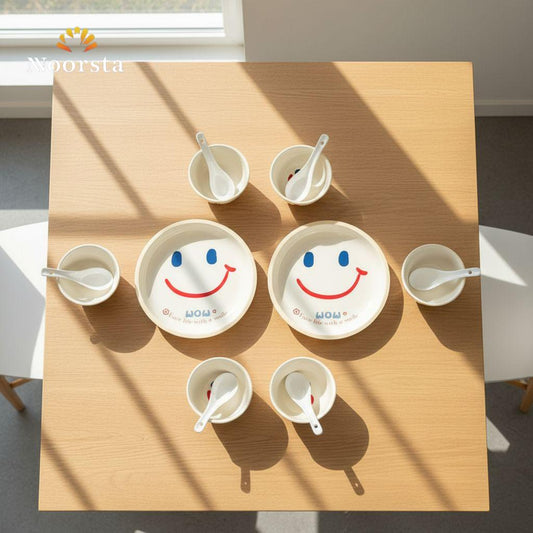 طقم عشاء بورسلين سمايل المبهج 10 قطع يضيف بهجة لمائدتك - Cheerful Smile Porcelain Dinnerware Set 10 Pieces - Noorsta